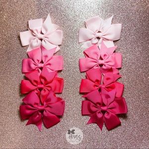 Girl hair bows  - shades of pink